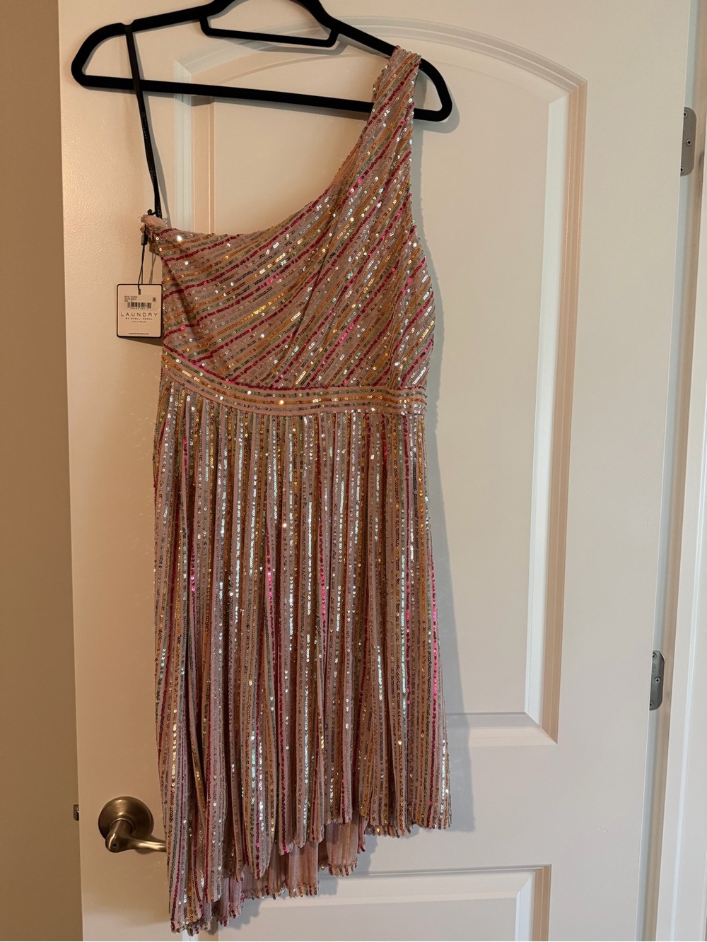 Laundry By Shelli Segal One-Shoulder Sequin Midi Dress